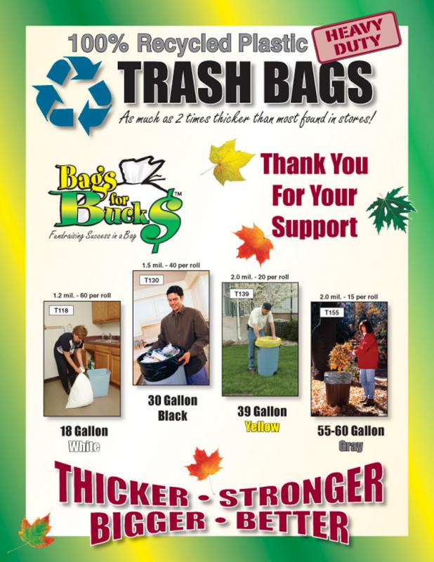 Trash Bag Fundraiser — Dollars For U Fundraising